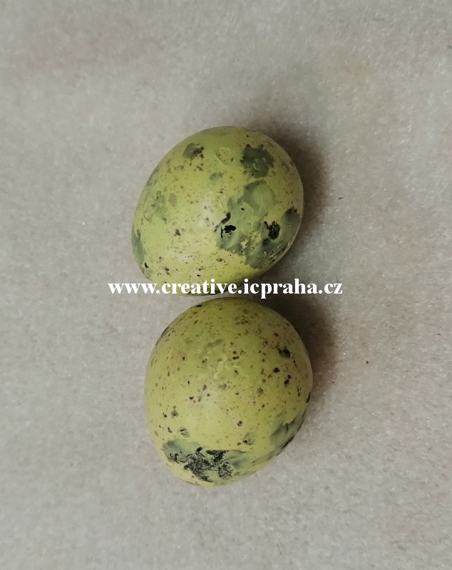 vejce - skořápka pravá (křepelčí)/zeleno-žlutá
